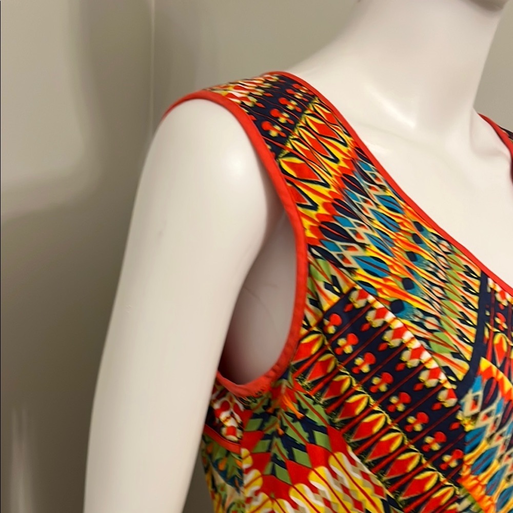 Ellen Tracy Multicolor Chevron Pattern Dress Size… - image 7